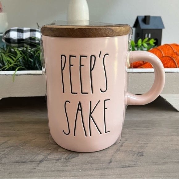 Rae Dunn Artisan Collection by Magenta PEEP'S SAKE Mug Wooden Top NWT - Picture 8 of 10